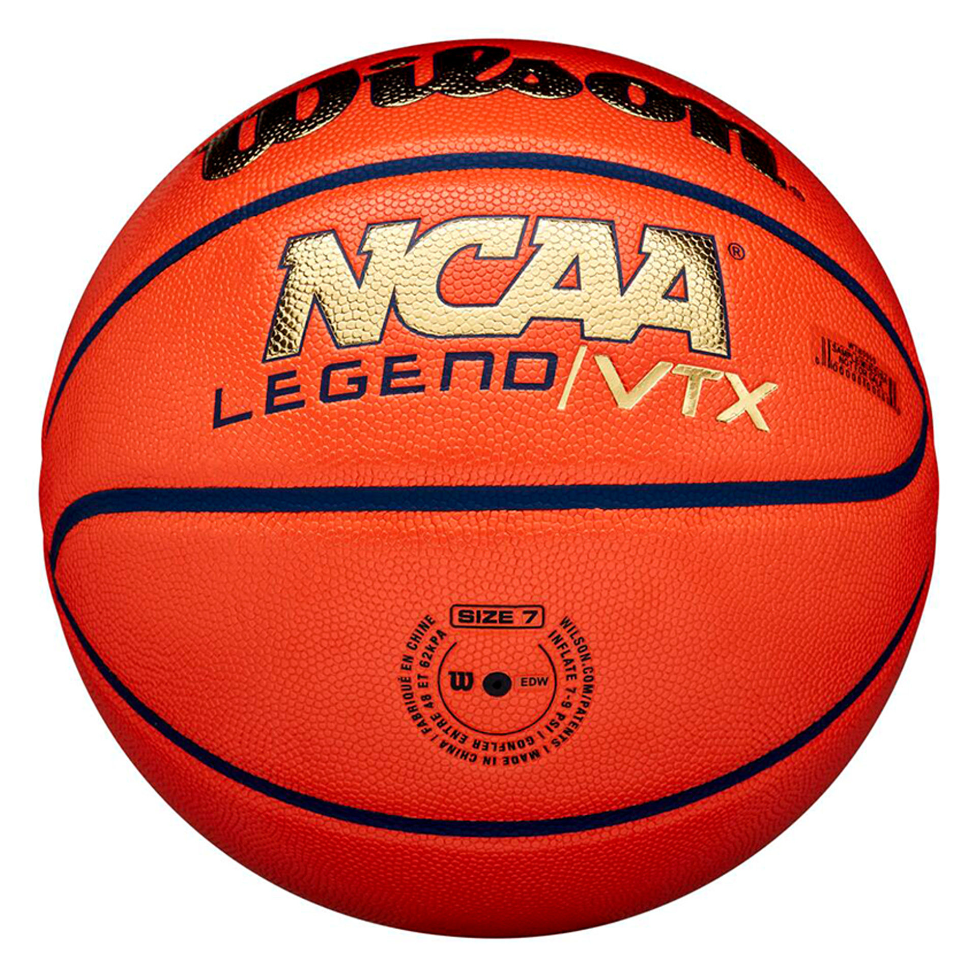 balon baloncesto wilson ncaa legend vtx bskt orange/gold talla 7 3