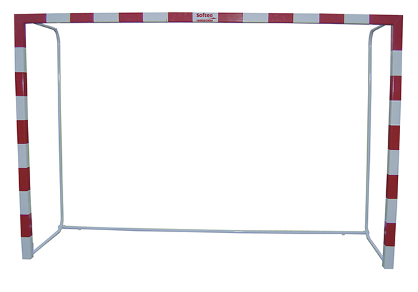 juego porterias balonmano-futbol sala (2 unidades), aluminio, trasladables, 80×80, base tubo redondo