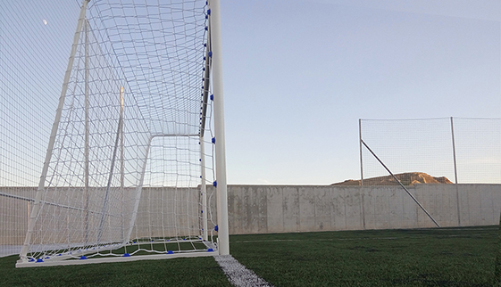 juego porterias reglamentarias (2 unidades) futbol 7, metalicas, trasladables, tubo 80 mm.