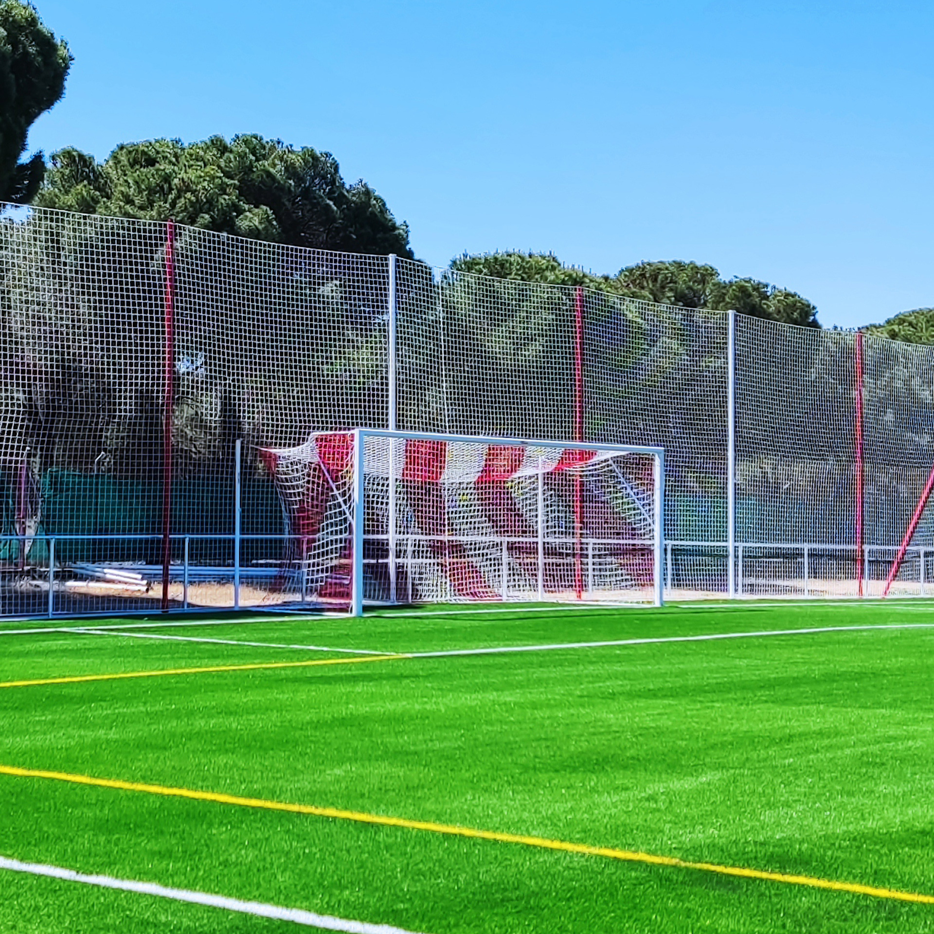 juego redes futbol 11 4 mm polipropileno malla 120 bicolor 2