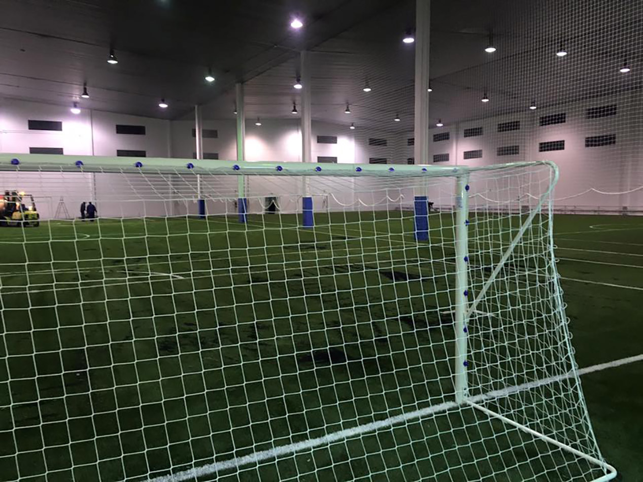 juego porterias reglamentarias futbol 11 (2 unidades), metalicas, fijas, tubo 100 mm.