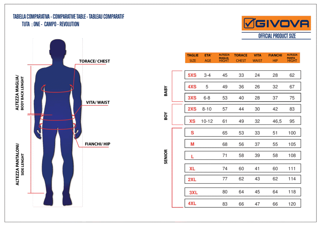 chandal tuta givova-sports equipe-