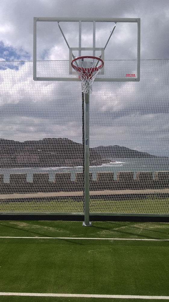 juego canastas (2 unidades) baloncesto, galvanizadas, fijas con base, monotubo 114 mm (sin tablero, aro) 1