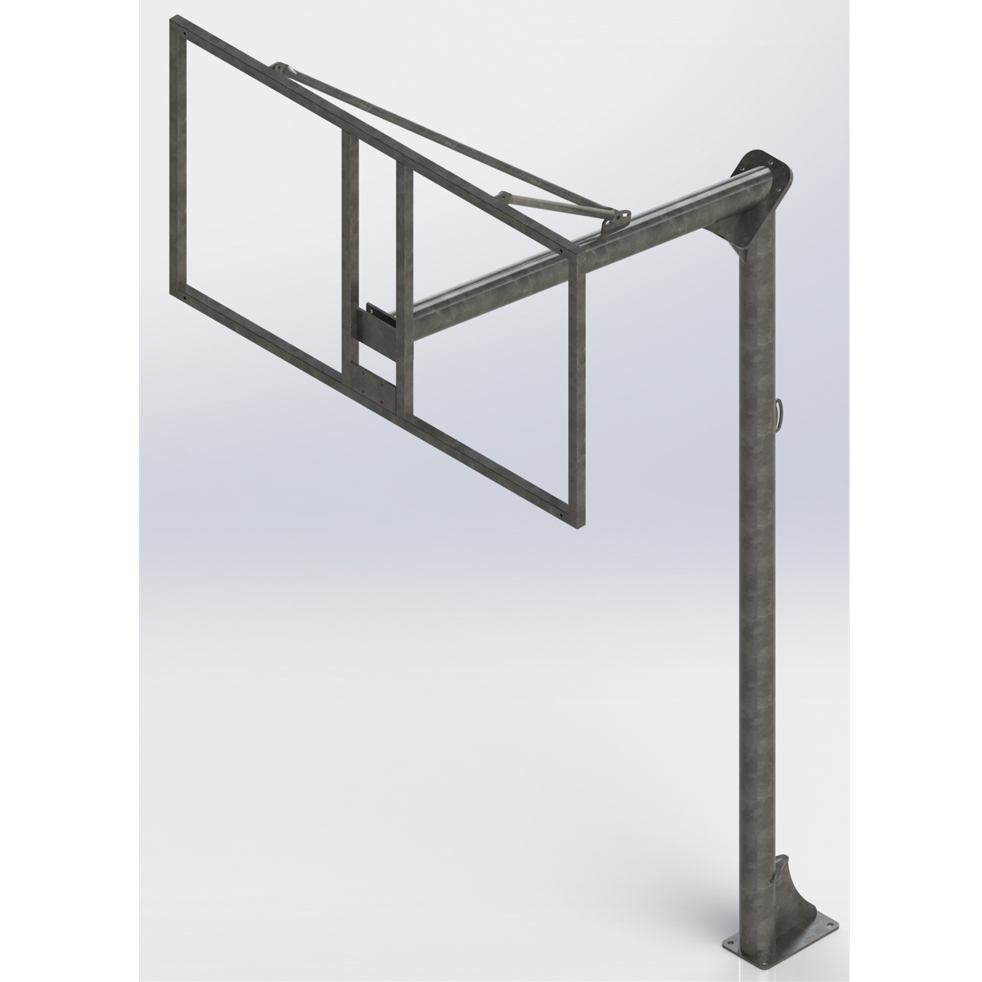 juego canastas (2 unidades) baloncesto, galvanizadas, fijas con base, monotubo 114 mm (sin tablero, aro) 5