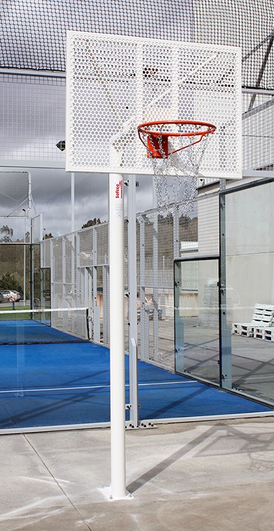 juego canastas minibasket (2 unidades), antivandalicas, lacadas, tubo 114 mm (incluyen aros, redes y tableros) 2