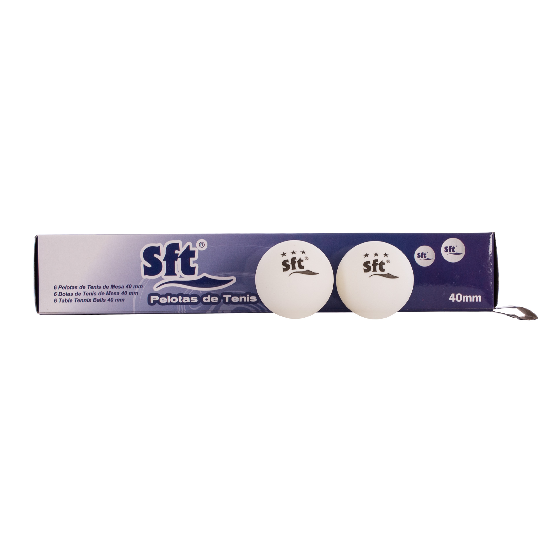 caja 6uds pelotas tenis de mesa 40mm softee blanco