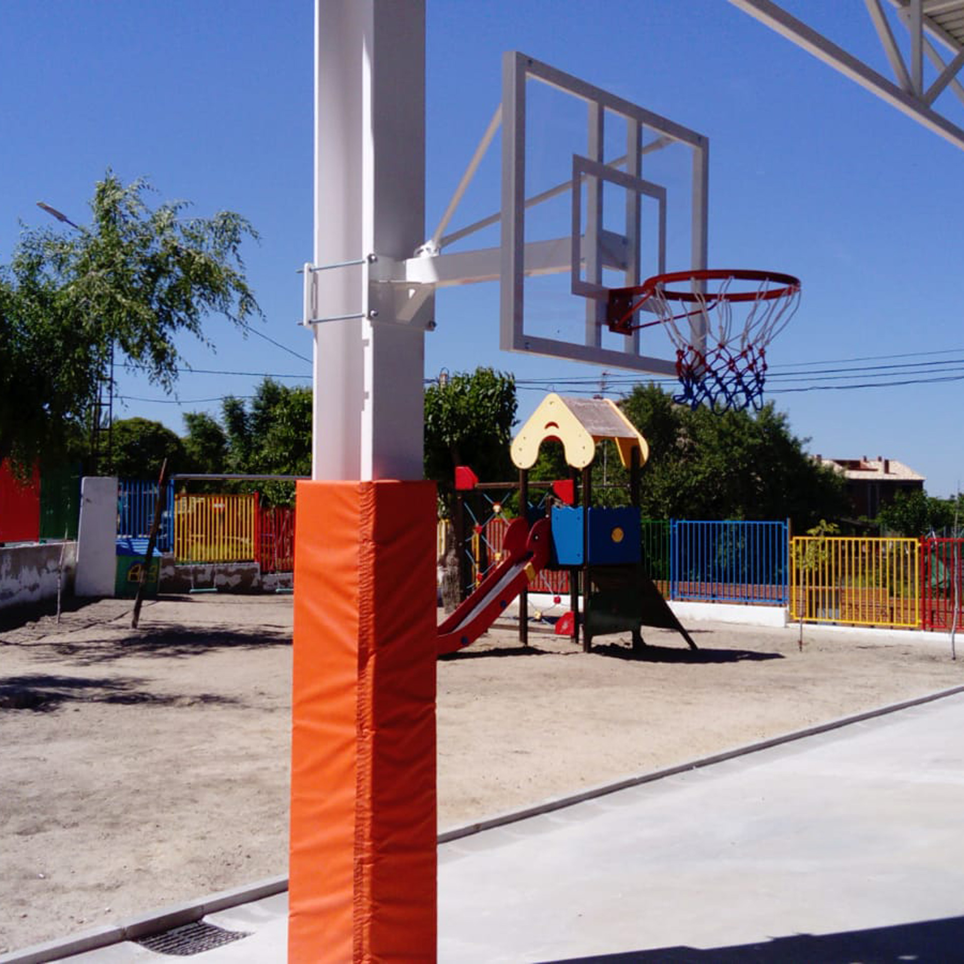juego canasta minibasket fija a viga vuelo 1,65 mts 1