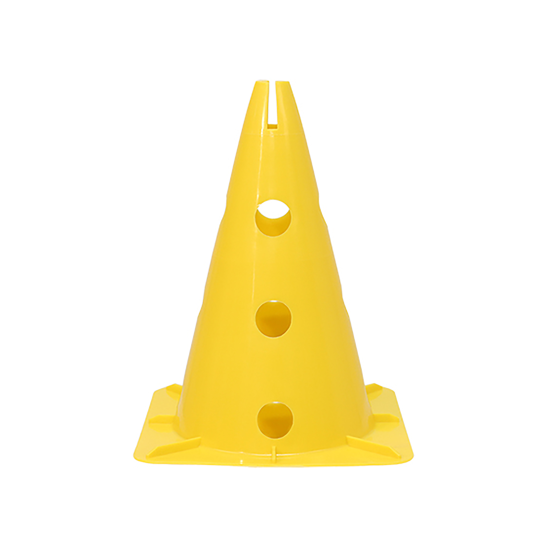 cono con soporte para pica y aro base cuadrada amarillo